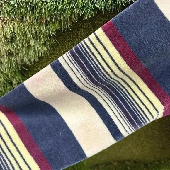 Vintage 1980s Fletcher Striped V-Neck Sweater Medium - Picture 2 of 5